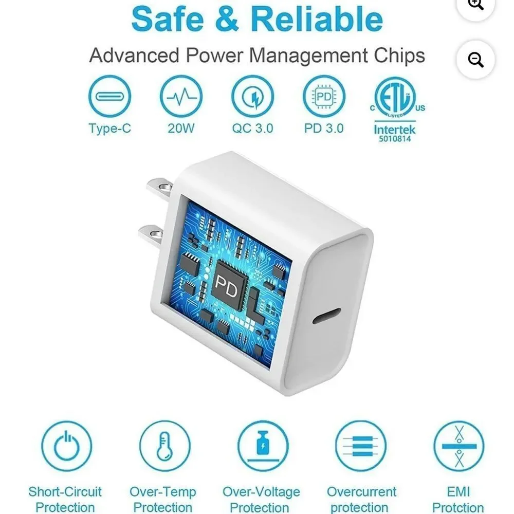 New 20W USB-C Power Adapter and Lightning Cable set